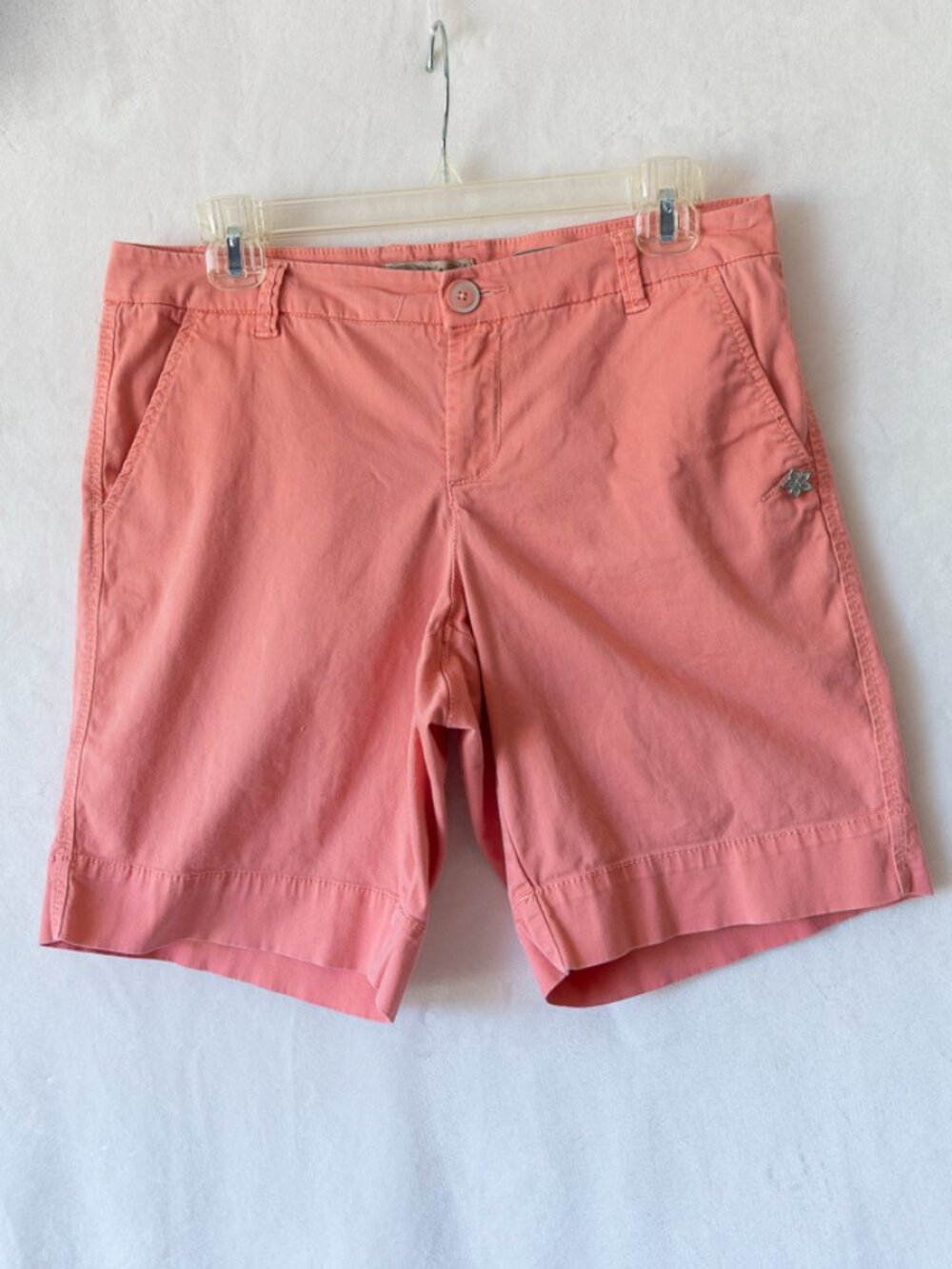 Coral Pink Casual Walking Shorts Nine West American Vintage Summer Coastal Sz 8
